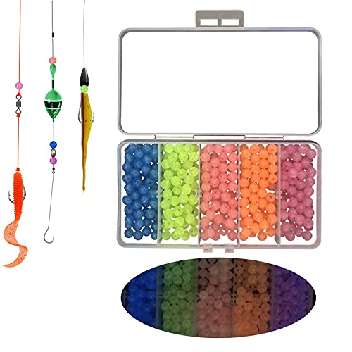 YIYAZI Fishing BeadsColorful Assorted Beads Fishing Bait Eggs 10 Colors Glow in Dark (024 Inch)